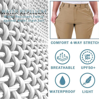 6899f3e2650b43823d6b983932eb3217fd6f3a154763e5a4998db.jpg Postropaky Mens Hiking Quick Dry Lightweight Waterproof Fishing Pants Outdoor Travel Climbing Stretch Pants