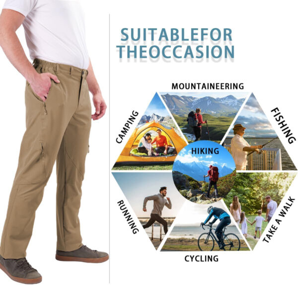 6899f3e361bade09f52ad99e98f99bbb5744934cb9f18b01259b5.jpg Postropaky Mens Hiking Quick Dry Lightweight Waterproof Fishing Pants Outdoor Travel Climbing Stretch Pants