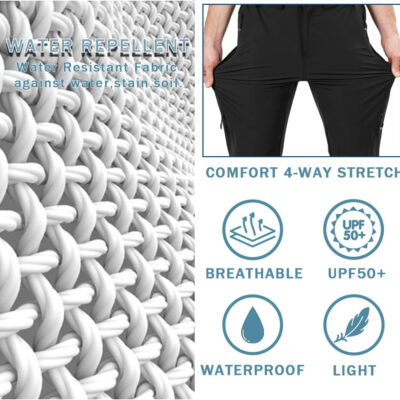 6899f3e784c228c22ddd42fa4166e0d1ba25e83b6e1e2684ca0f4.jpg Postropaky Mens Hiking Quick Dry Lightweight Waterproof Fishing Pants Outdoor Travel Climbing Stretch Pants