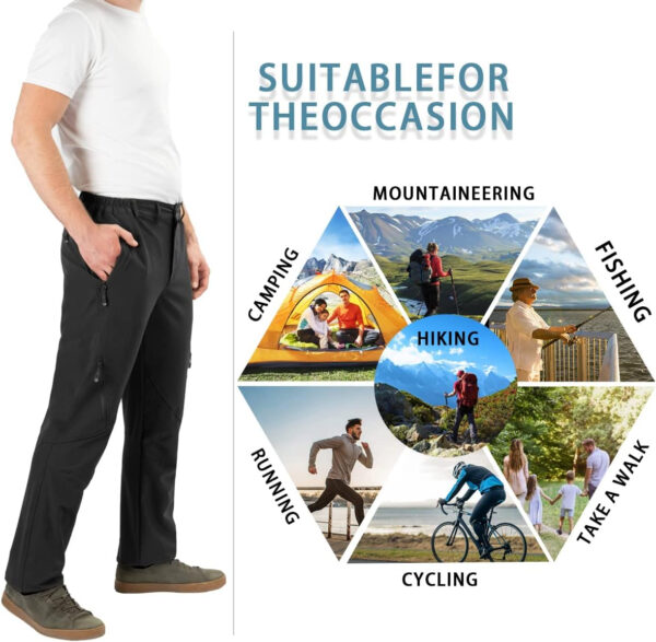6899f3e87d06e650da2b2678a8d9e5091cb3821842ef97f59f840.jpg Postropaky Mens Hiking Quick Dry Lightweight Waterproof Fishing Pants Outdoor Travel Climbing Stretch Pants
