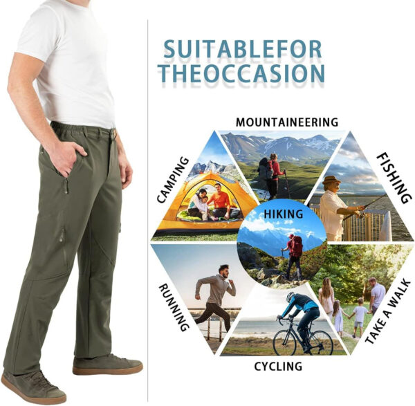 6899f3ee588a66d8e9d147b5d04860cd778c12f0887d19f808928.jpg Postropaky Mens Hiking Quick Dry Lightweight Waterproof Fishing Pants Outdoor Travel Climbing Stretch Pants