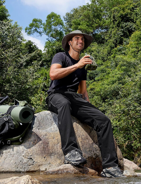 Cycorld Men's-Hiking-Pants-Lightweight-Water-Resistant-Quick-Dry Stretch for Travel Camping Fishing Outdoor