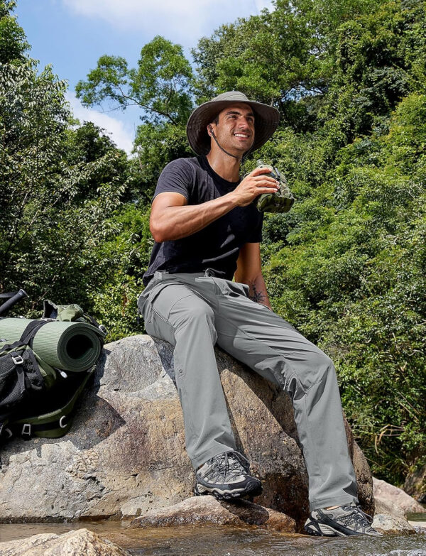Cycorld Men's-Hiking-Pants-Lightweight-Water-Resistant-Quick-Dry Stretch for Travel Camping Fishing Outdoor