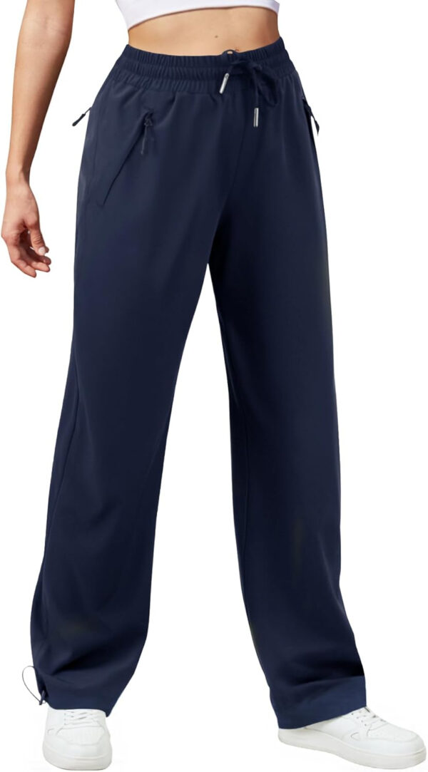 6899f55c9759aed75e2b97482732ae222decb8f5cbb2f7050c61e.jpg Womens Athletic Hiking Pants Lightweight Quick Dry Water Resistant Elastic Waist Cargo Pants with Zipper Pockets