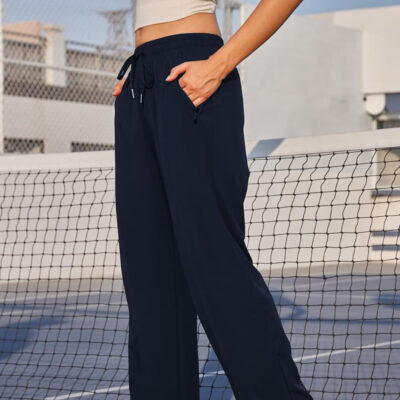 6899f561e6b473b5d7d28eae1f95ea995246b9347467631d9acfe.jpg Womens Athletic Hiking Pants Lightweight Quick Dry Water Resistant Elastic Waist Cargo Pants with Zipper Pockets