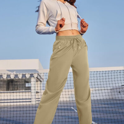 6899f56de8ba5c3563ef43b83de4c6091e2c52da2c1a672b9388b.jpg Womens Athletic Hiking Pants Lightweight Quick Dry Water Resistant Elastic Waist Cargo Pants with Zipper Pockets