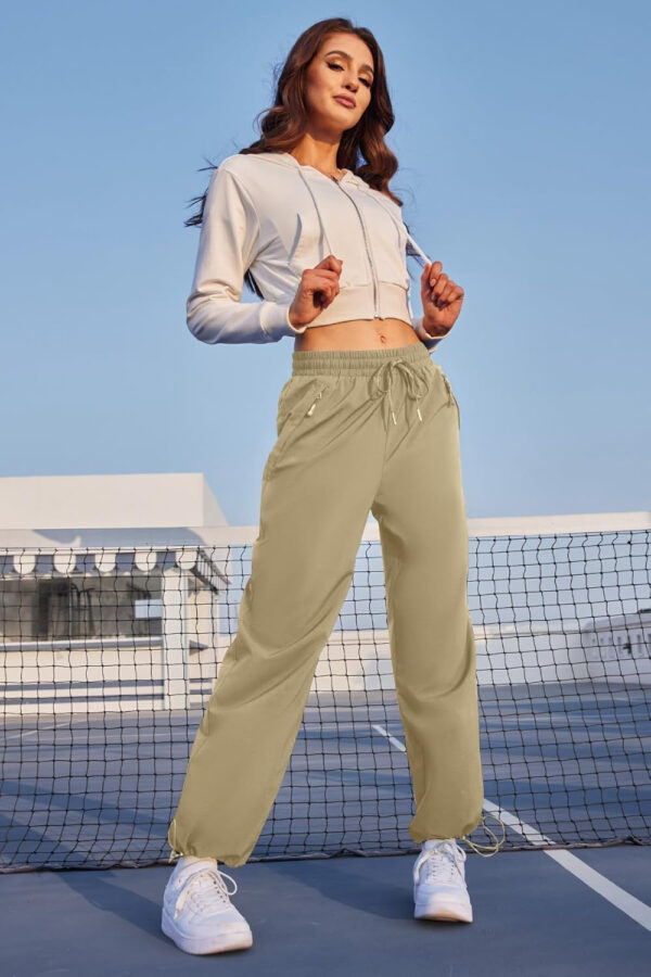 6899f56de8ba5c3563ef43b83de4c6091e2c52da2c1a672b9388b.jpg Womens Athletic Hiking Pants Lightweight Quick Dry Water Resistant Elastic Waist Cargo Pants with Zipper Pockets
