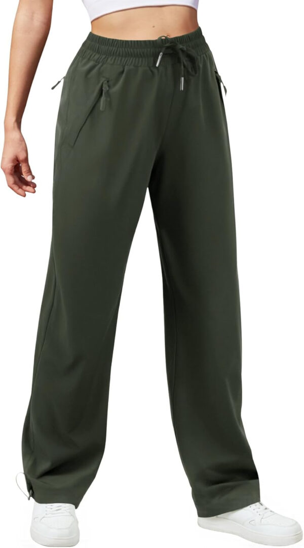 6899f56f67801fffd9aee4e0268b55a1ccd42fa8ab8e5cafe4fe1.jpg Womens Athletic Hiking Pants Lightweight Quick Dry Water Resistant Elastic Waist Cargo Pants with Zipper Pockets