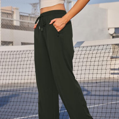 6899f574a216c58f62ced139a809777dd49a1238ee9c2c84ef6ff.jpg Womens Athletic Hiking Pants Lightweight Quick Dry Water Resistant Elastic Waist Cargo Pants with Zipper Pockets