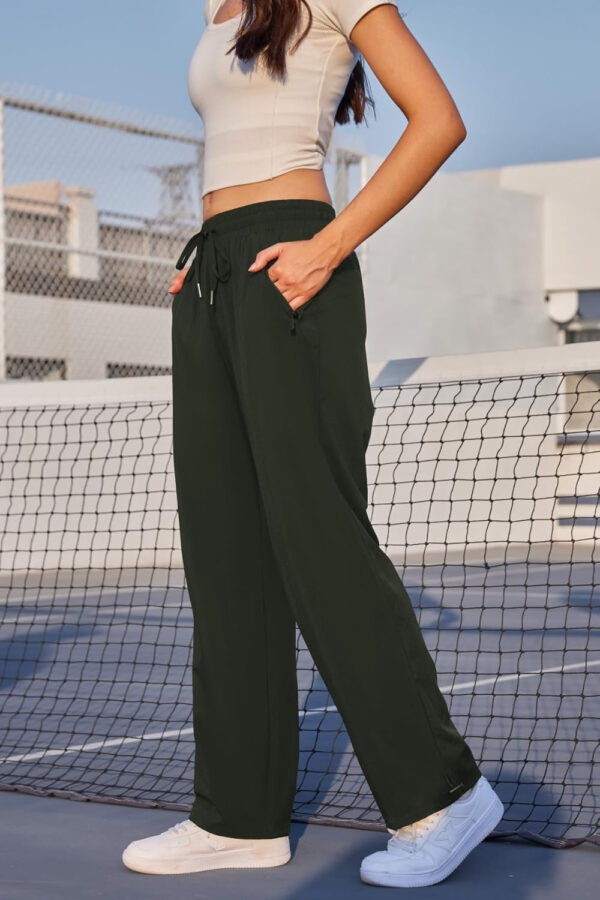 6899f574a216c58f62ced139a809777dd49a1238ee9c2c84ef6ff.jpg Womens Athletic Hiking Pants Lightweight Quick Dry Water Resistant Elastic Waist Cargo Pants with Zipper Pockets
