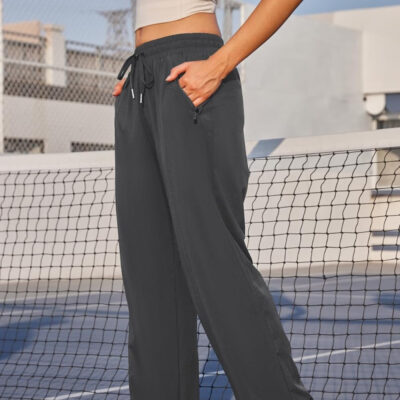 6899f57f6a72f2166779ad64a62ba8d7667e081412fe26c305d1f.jpg Womens Athletic Hiking Pants Lightweight Quick Dry Water Resistant Elastic Waist Cargo Pants with Zipper Pockets