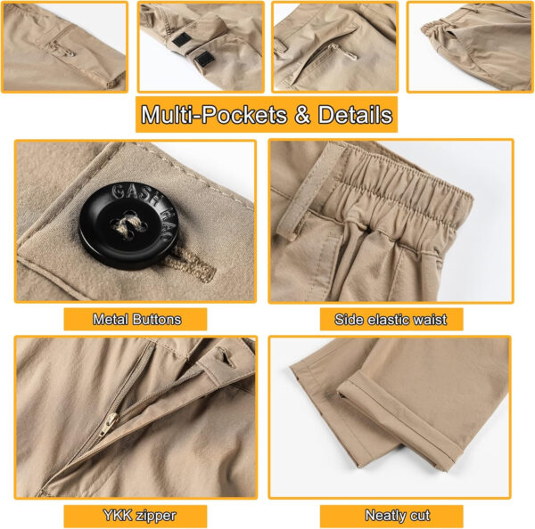 6899f642ae25ed8d75cdb10174d29b2a8cdd25a9b961a18df01a5.jpg Gash Hao Mens Hiking Convertible Pants Outdoor Waterproof Quick Dry Zip Off Lightweight Fishing Pants
