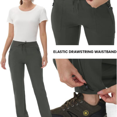 6899f6ad2a3fa5244467a2bcf0d5eb6a9349a911a7ef33ca25d98.jpg Rdruko Women's Hiking Pants Quick Dry Lightweight Water Resistant Outdoor Pants Athletic Joggers with Zipper Pockets