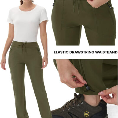 6899f6b3264a8f6005e1b4ec9db269767c0415c92257422c77018.jpg Rdruko Women's Hiking Pants Quick Dry Lightweight Water Resistant Outdoor Pants Athletic Joggers with Zipper Pockets