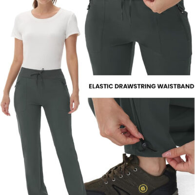 6899f6bf1448b0f0fba590c73e09b3f85149ae04a2e854b537c1e.jpg Rdruko Women's Hiking Pants Quick Dry Lightweight Water Resistant Outdoor Pants Athletic Joggers with Zipper Pockets