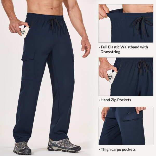 6899f762c1fa697eb11be0f1dd69f79a667cb9353af404706bfbc.jpg baleaf Men's Hiking Pants Water Resistant Cargo Quick Dry Travel Elastic Waist with Zip Pockets UPF 50+ for Work Running