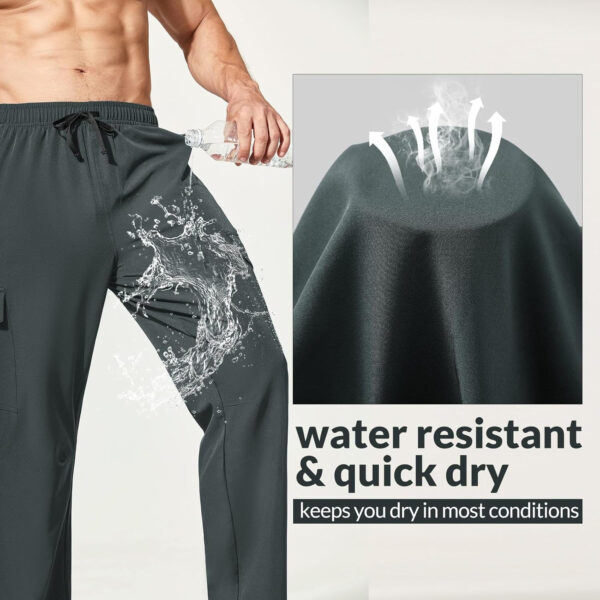 6899f77b71f4666e1e9dc34e6378526d7e96e57cfd1aa001e490d.jpg baleaf Men's Hiking Pants Water Resistant Cargo Quick Dry Travel Elastic Waist with Zip Pockets UPF 50+ for Work Running