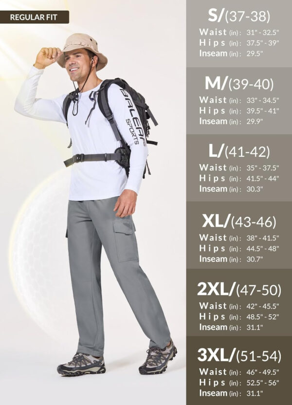 6899f7866f5e7dc6cf2d36a8beb378724ad0b507eb6b209c5d739.jpg baleaf Men's Hiking Pants Water Resistant Cargo Quick Dry Travel Elastic Waist with Zip Pockets UPF 50+ for Work Running