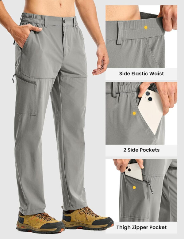 TBMPOY Men's Lightweight Hiking Pants Quick Dry 4 Pockets Stretch Water Resistant Travel Fishing Convertible Zip Cargo Jogger