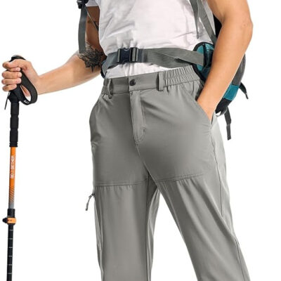 TBMPOY Men's Lightweight Hiking Pants Quick Dry 4 Pockets Stretch Water Resistant Travel Fishing Convertible Zip Cargo Jogger