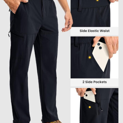 TBMPOY Men's Lightweight Hiking Pants Quick Dry 4 Pockets Stretch Water Resistant Travel Fishing Convertible Zip Cargo Jogger