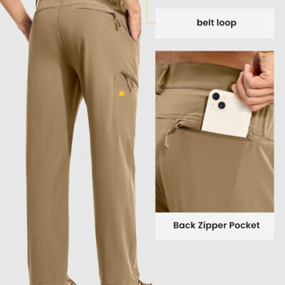 TBMPOY Men's Lightweight Hiking Pants Quick Dry 4 Pockets Stretch Water Resistant Travel Fishing Convertible Zip Cargo Jogger