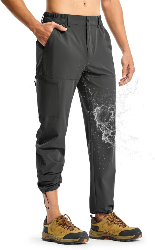 TBMPOY Men's Lightweight Hiking Pants Quick Dry 4 Pockets Stretch Water Resistant Travel Fishing Convertible Zip Cargo Jogger