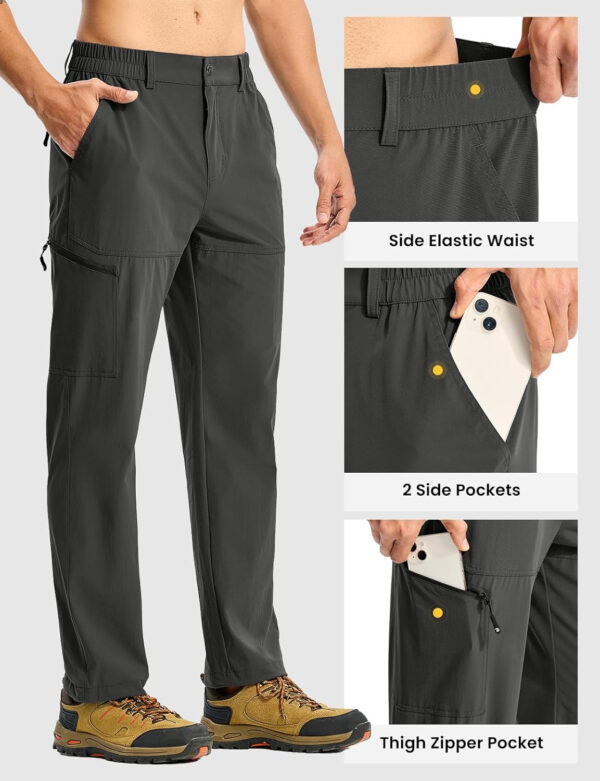 TBMPOY Men's Lightweight Hiking Pants Quick Dry 4 Pockets Stretch Water Resistant Travel Fishing Convertible Zip Cargo Jogger