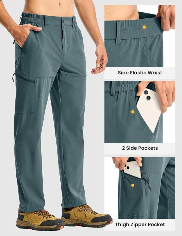 TBMPOY Men's Lightweight Hiking Pants Quick Dry 4 Pockets Stretch Water Resistant Travel Fishing Convertible Zip Cargo Jogger