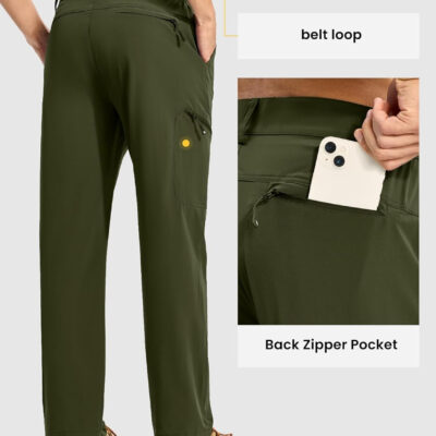 TBMPOY Men's Lightweight Hiking Pants Quick Dry 4 Pockets Stretch Water Resistant Travel Fishing Convertible Zip Cargo Jogger