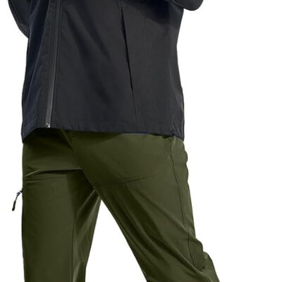 TBMPOY Men's Lightweight Hiking Pants Quick Dry 4 Pockets Stretch Water Resistant Travel Fishing Convertible Zip Cargo Jogger