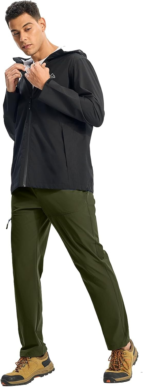 TBMPOY Men's Lightweight Hiking Pants Quick Dry 4 Pockets Stretch Water Resistant Travel Fishing Convertible Zip Cargo Jogger