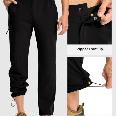 TBMPOY Men's Lightweight Hiking Pants Quick Dry 4 Pockets Stretch Water Resistant Travel Fishing Convertible Zip Cargo Jogger