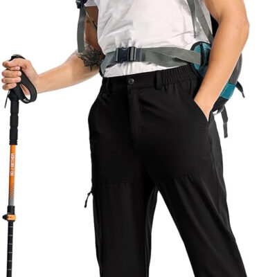 TBMPOY Men's Lightweight Hiking Pants Quick Dry 4 Pockets Stretch Water Resistant Travel Fishing Convertible Zip Cargo Jogger