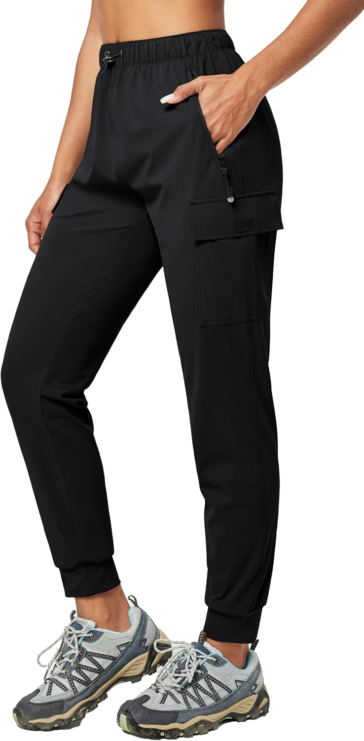 IUGA Women's Hiking Pants Cargo Joggers for Women with Pockets Lightweight Stretchy Quick Dry Travel Athletic Outdoor UPF50+
