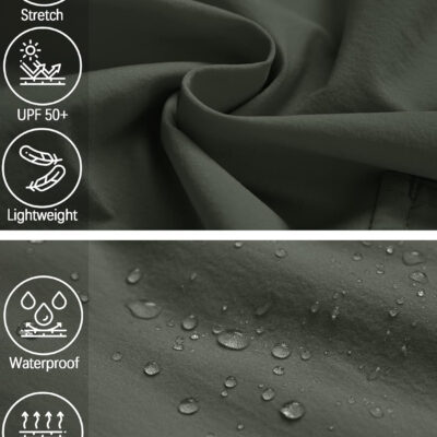 6899f95d5d0faf832bd93716495b1fe6988486fc9f2be23fef82b.jpg Mens Hiking Convertible Pants Waterproof Lightweight Quick Dry Zip Off Fishing Travel Safari Outdoor Cargo Work