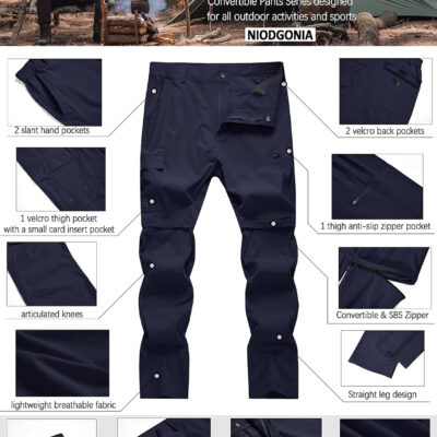 6899f966a1bdac1ff1fd13ef586f15b99d2d5da83dcdbc97c6a85.jpg Mens Hiking Convertible Pants Waterproof Lightweight Quick Dry Zip Off Fishing Travel Safari Outdoor Cargo Work