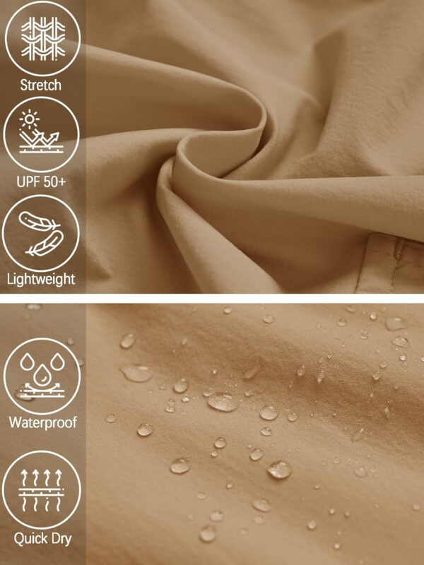 6899f96d712e15d86e9f139630cef950e60ad0e933319519f2636.jpg Mens Hiking Convertible Pants Waterproof Lightweight Quick Dry Zip Off Fishing Travel Safari Outdoor Cargo Work