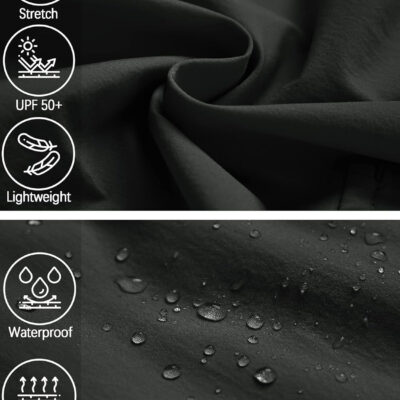 6899f9763fa49ee757101270f19d7f5eeb848474f1ceed66d61df.jpg Mens Hiking Convertible Pants Waterproof Lightweight Quick Dry Zip Off Fishing Travel Safari Outdoor Cargo Work