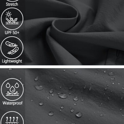 6899f97e2996a8638d22dc41c167837873fac4c7fe481f15a840e.jpg Mens Hiking Convertible Pants Waterproof Lightweight Quick Dry Zip Off Fishing Travel Safari Outdoor Cargo Work