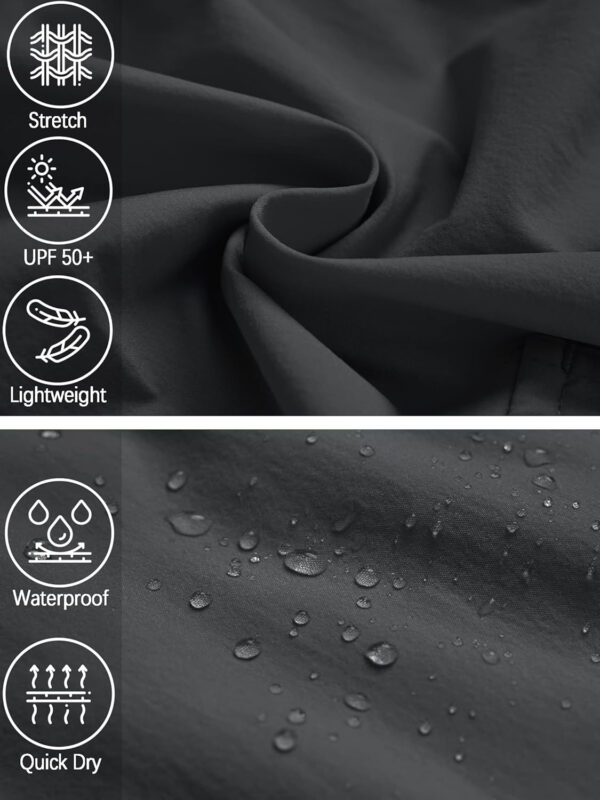 6899f97e2996a8638d22dc41c167837873fac4c7fe481f15a840e.jpg Mens Hiking Convertible Pants Waterproof Lightweight Quick Dry Zip Off Fishing Travel Safari Outdoor Cargo Work