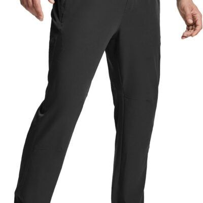 baleaf Men's Hiking Pants Lightweight Quick Dry Water Resistant Elastic Waist Cargo Pants with Zip Pockets for Outdoor