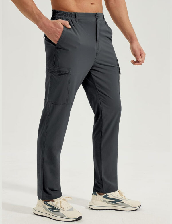 MOURCE Mens Hiking Pants Lightweight - Quick Dry Water Resistant Travel Pants with 7 Pockets for Camping Fishing Outdoor