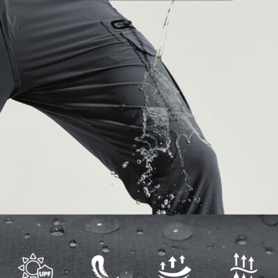 MOURCE Mens Hiking Pants Lightweight - Quick Dry Water Resistant Travel Pants with 7 Pockets for Camping Fishing Outdoor