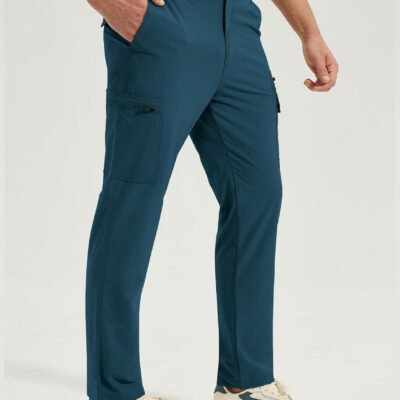 MOURCE Mens Hiking Pants Lightweight - Quick Dry Water Resistant Travel Pants with 7 Pockets for Camping Fishing Outdoor