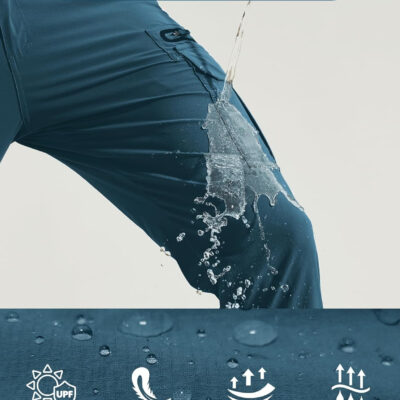 MOURCE Mens Hiking Pants Lightweight - Quick Dry Water Resistant Travel Pants with 7 Pockets for Camping Fishing Outdoor