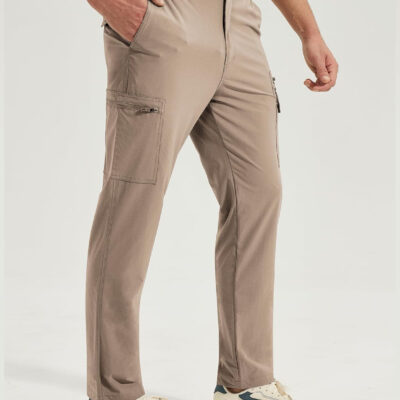 MOURCE Mens Hiking Pants Lightweight - Quick Dry Water Resistant Travel Pants with 7 Pockets for Camping Fishing Outdoor