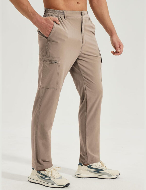 MOURCE Mens Hiking Pants Lightweight - Quick Dry Water Resistant Travel Pants with 7 Pockets for Camping Fishing Outdoor