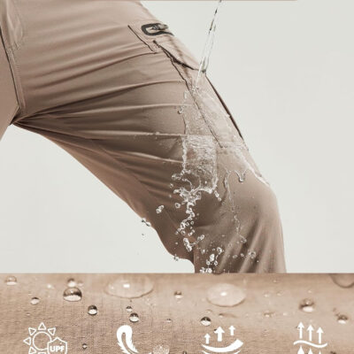 MOURCE Mens Hiking Pants Lightweight - Quick Dry Water Resistant Travel Pants with 7 Pockets for Camping Fishing Outdoor