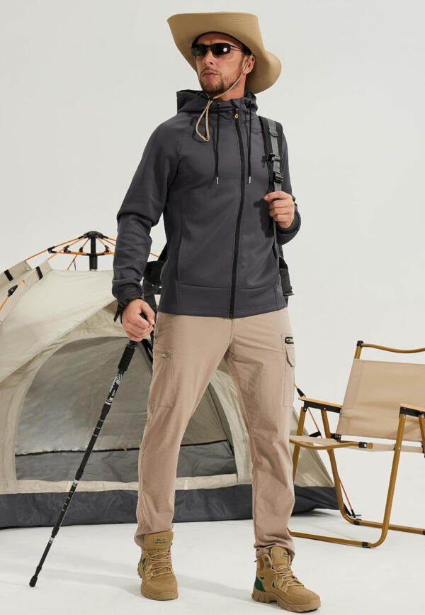 MOURCE Mens Hiking Pants Lightweight - Quick Dry Water Resistant Travel Pants with 7 Pockets for Camping Fishing Outdoor